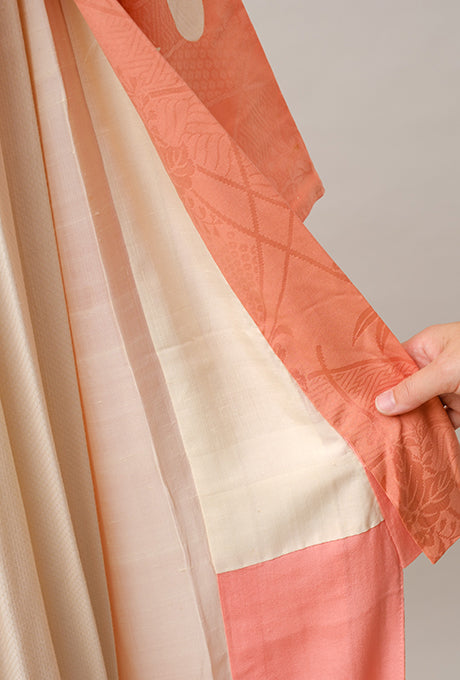 Kimono and Obi Sash Vintage 100% Silk Embroidered Gown Robe Velnica From Japan