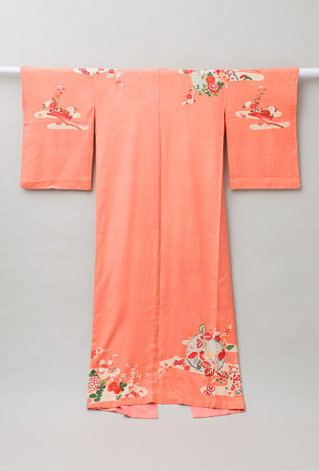 Kimono and Obi Sash Vintage 100% Silk Embroidered Gown Robe Velnica From Japan