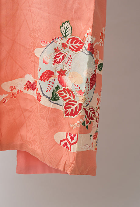 Kimono and Obi Sash Vintage 100% Silk Embroidered Gown Robe Velnica From Japan