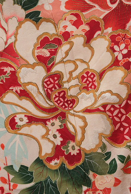 Kimono and Obi Sash Vintage 100% Silk Embroidered Gown Robe Velnica From Japan