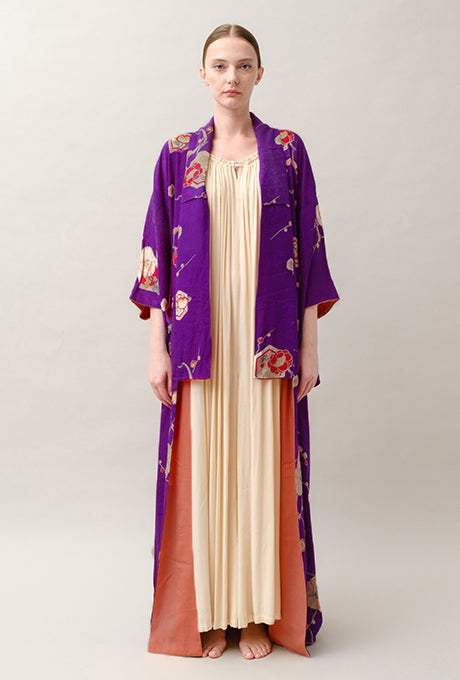 Kimono and Obi Sash Vintage 100% Silk Gown Robe Belt Velnica From Japan
