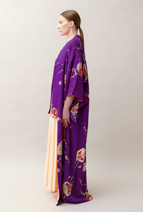 Kimono and Obi Sash Vintage 100% Silk Gown Robe Belt Velnica From Japan