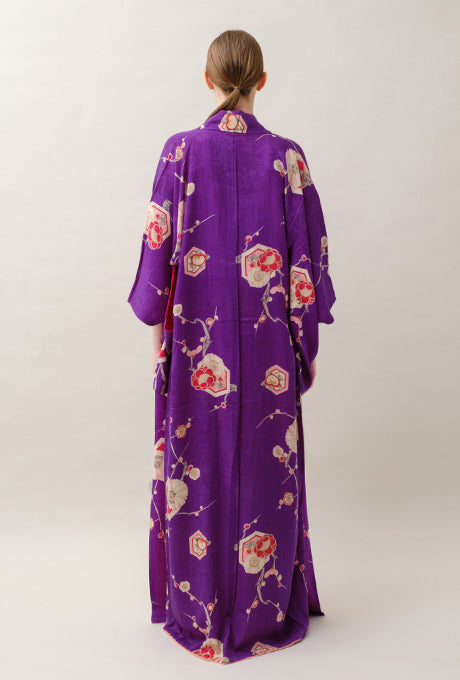 Kimono and Obi Sash Vintage 100% Silk Gown Robe Belt Velnica From Japan