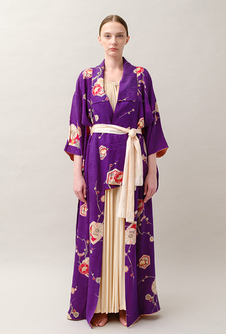 Kimono and Obi Sash Vintage 100% Silk Gown Robe Belt Velnica From Japan