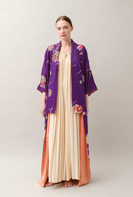 Kimono and Obi Sash Vintage 100% Silk Gown Robe Belt Velnica From Japan