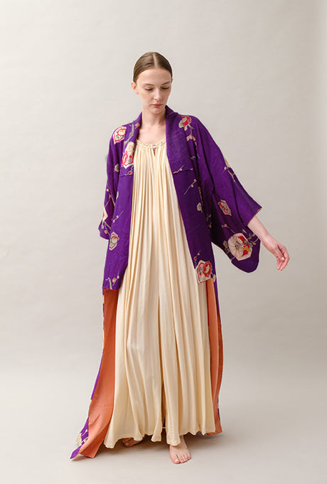 Kimono and Obi Sash Vintage 100% Silk Gown Robe Belt Velnica From Japan