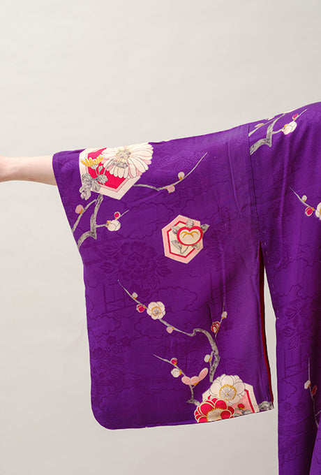 Kimono and Obi Sash Vintage 100% Silk Gown Robe Belt Velnica From Japan