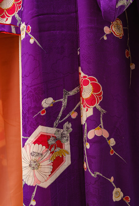 Kimono and Obi Sash Vintage 100% Silk Gown Robe Belt Velnica From Japan