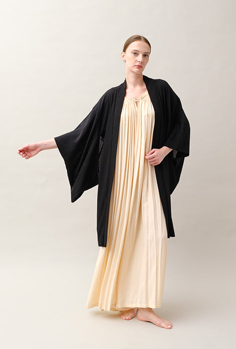 Kimono Haori and Obi Sash Vintage 100% Silk Gown Robe Belt Velnica From Japan