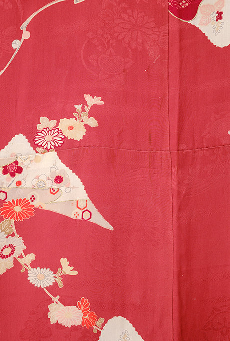 100% Silk Kimono Vintage Hand Painted Gown Robe From Japan