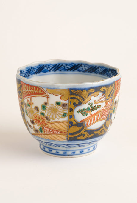 Japanese Vintage Lacquer Tray-B Painted Plate Bowl Cup Set Velnica From Japan