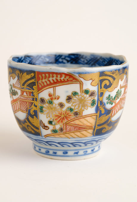 Japanese Vintage Lacquer Tray-B Painted Plate Bowl Cup Set Velnica From Japan