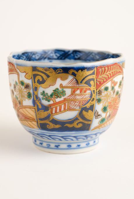 Japanese Vintage Lacquer Tray-B Painted Plate Bowl Cup Set Velnica From Japan