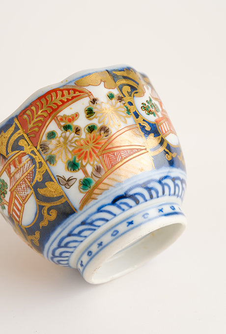 Japanese Vintage Lacquer Tray-B Painted Plate Bowl Cup Set Velnica From Japan