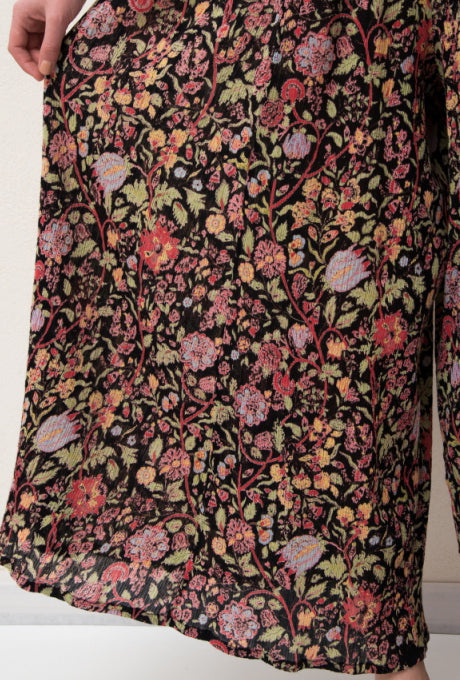 Jumpsuit Floral Print 100% Cotton Crepe Soft Women's Velnica From Japan