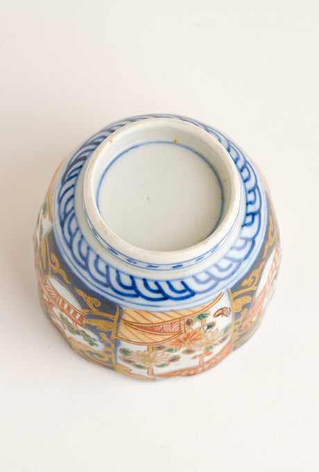 Japanese Vintage Lacquer Tray-B Painted Plate Bowl Cup Set Velnica From Japan