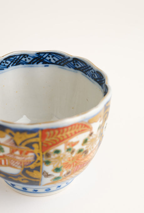 Japanese Vintage Lacquer Tray-B Painted Plate Bowl Cup Set Velnica From Japan