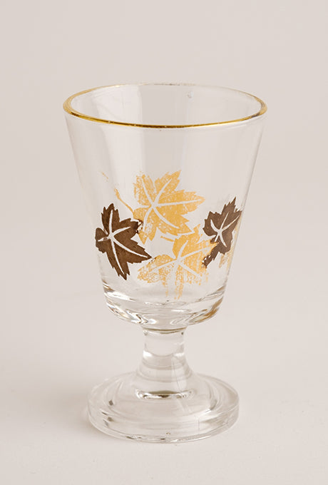 Japanese Vintage Glass Sake Cup Gold Painted Velnica From Japan