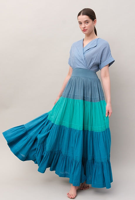 Maxi Dress Beautiful Gradation 100% Cotton Voile Women's Velnica From Japan