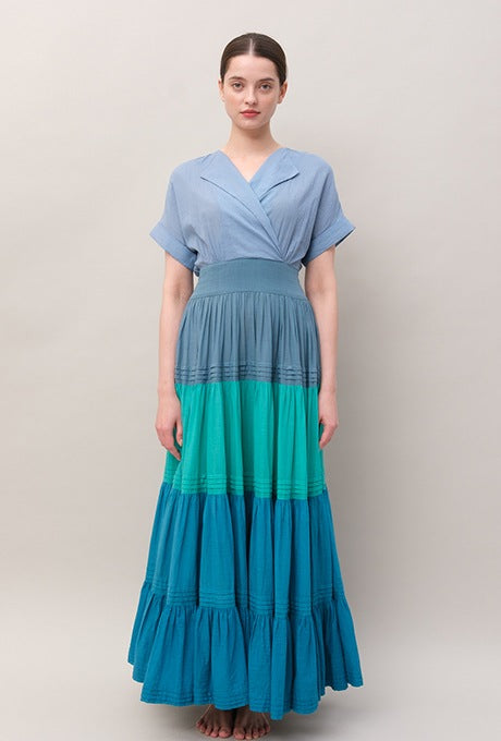 Maxi Dress Beautiful Gradation 100% Cotton Voile Women's Velnica From Japan