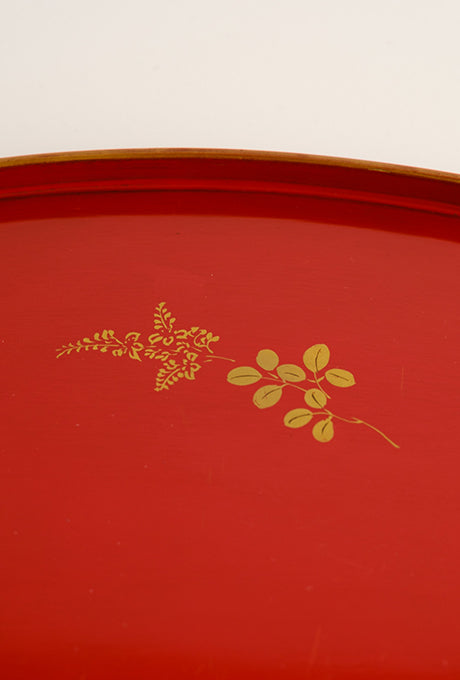 Japanese Vintage Lacquer Tray-B Painted Plate Bowl Cup Set Velnica From Japan