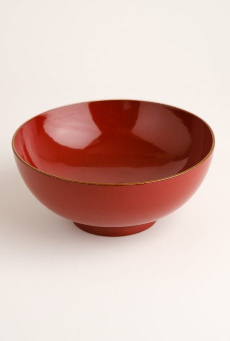 Japanese Vintage Red Lacquer Gold Painted Bowl Velnica From Japan