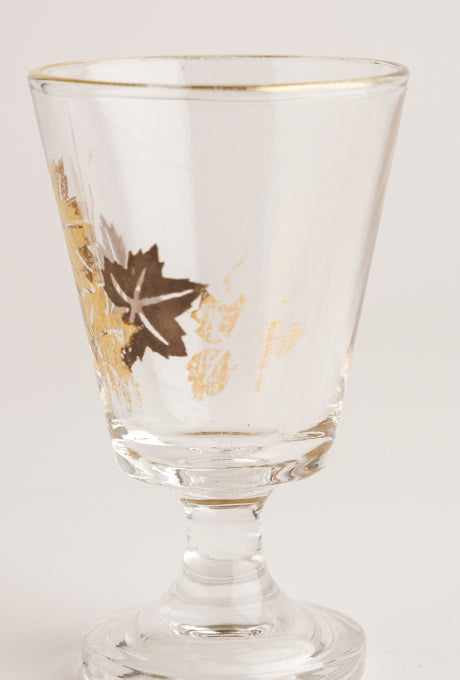 Japanese Vintage Glass Sake Cup Gold Painted Velnica From Japan