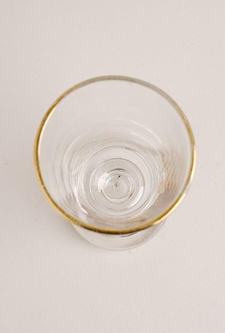 Japanese Vintage Glass Sake Cup Gold Painted Velnica From Japan