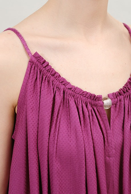 Camisole Gather Jumpsuit Rayon Dot Dobby Women's Velnica From Japan