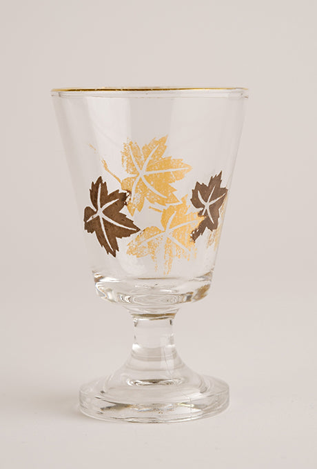 Japanese Vintage Glass Sake Cup Gold Painted Velnica From Japan