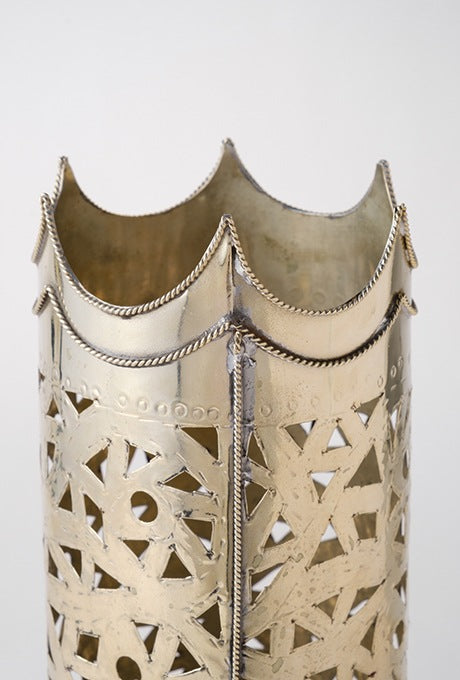 Morocco Bottle Holder Silver Colored Brass Work Interior Velnica From Japan