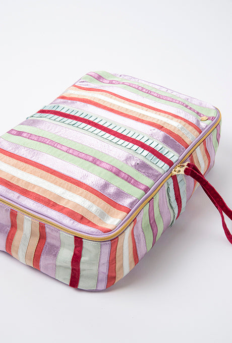 Travel Case Pouch Beautiful Multi-Purpose Striped Women's Velnica From Japan