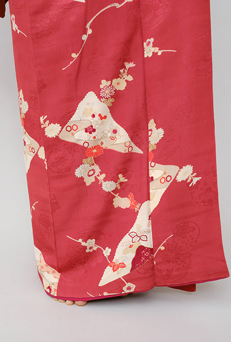 100% Silk Kimono Vintage Hand Painted Gown Robe From Japan