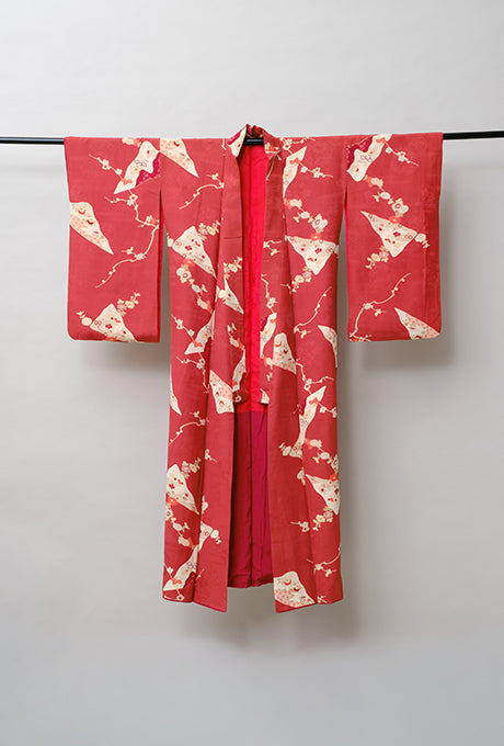 100% Silk Kimono Vintage Hand Painted Gown Robe From Japan
