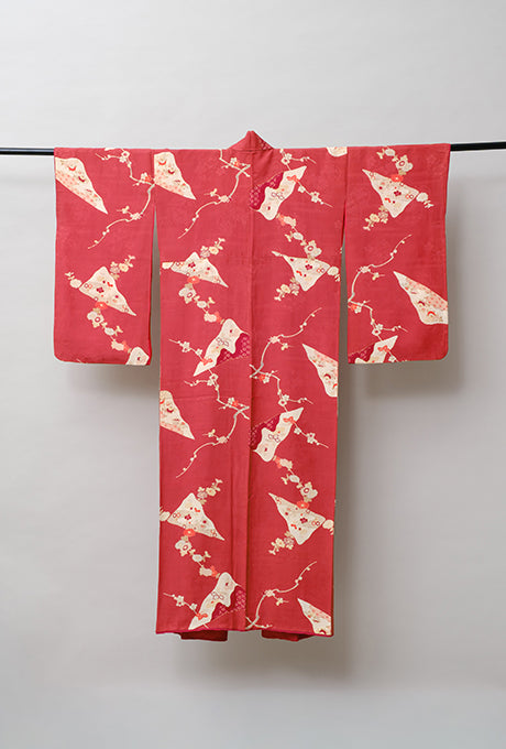 100% Silk Kimono Vintage Hand Painted Gown Robe From Japan