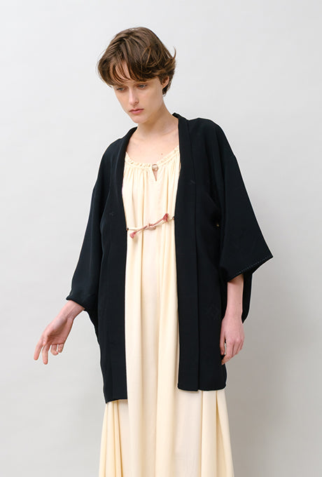 100% Silk Kimono Haori Jacket Vintage  Gown Robe Velnica From Japan