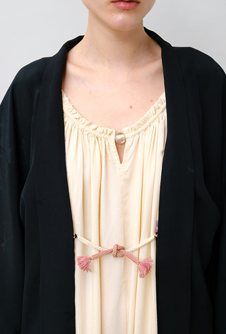 100% Silk Kimono Haori Jacket Vintage  Gown Robe Velnica From Japan