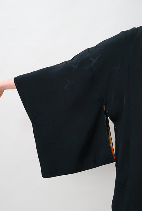 100% Silk Kimono Haori Jacket Vintage  Gown Robe Velnica From Japan