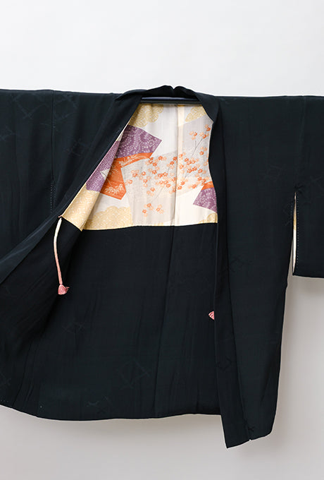 100% Silk Kimono Haori Jacket Vintage  Gown Robe Velnica From Japan