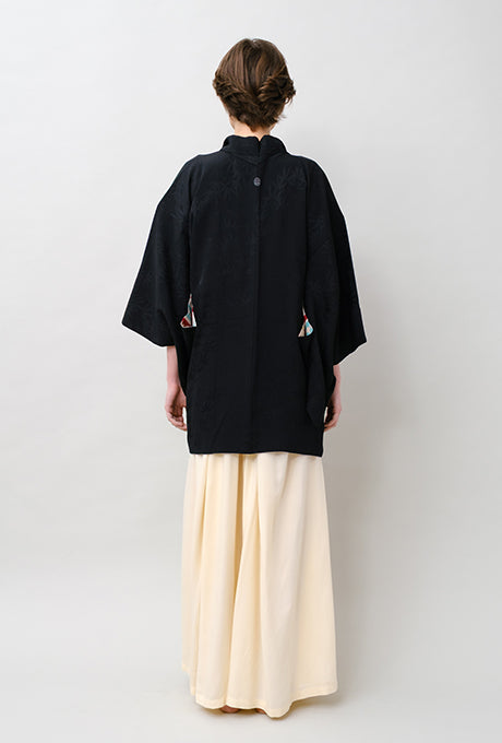 100% Silk Kimono Haori Jacket Vintage  Gown Robe Velnica From Japan