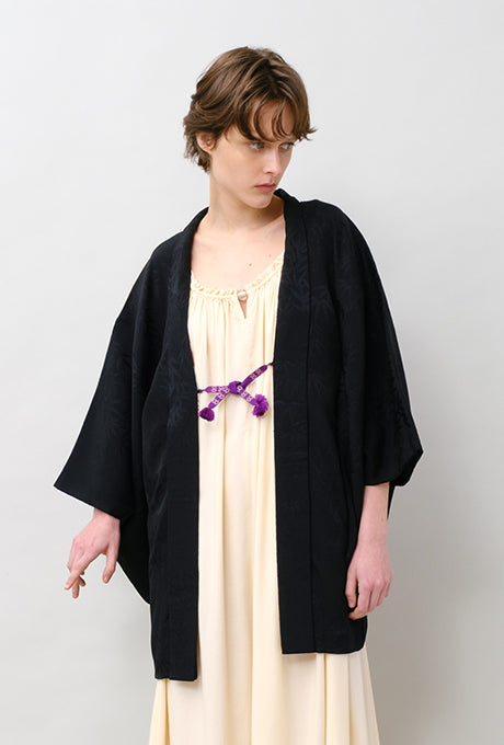 100% Silk Kimono Haori Jacket Vintage  Gown Robe Velnica From Japan