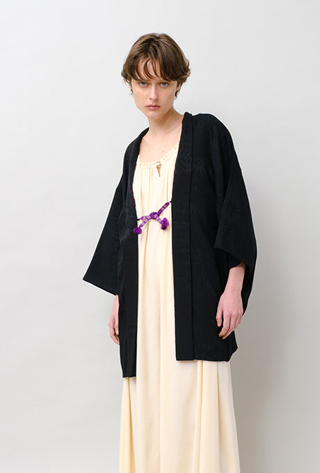 100% Silk Kimono Haori Jacket Vintage  Gown Robe Velnica From Japan