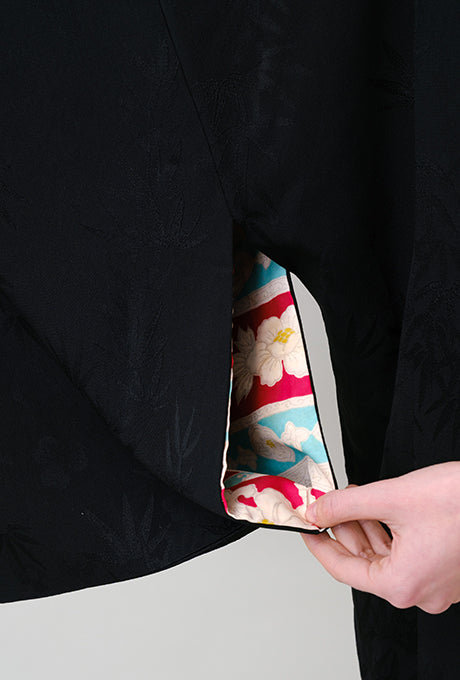 100% Silk Kimono Haori Jacket Vintage  Gown Robe Velnica From Japan