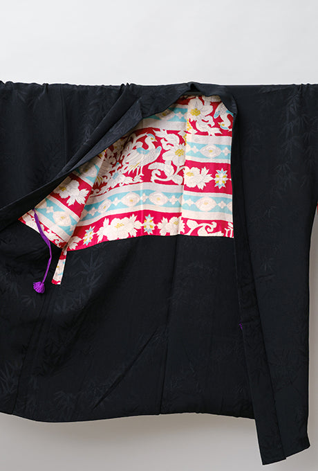 100% Silk Kimono Haori Jacket Vintage  Gown Robe Velnica From Japan