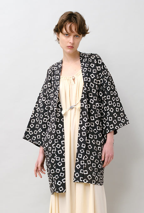 100% Silk Kimono Haori Jacket Vintage  Gown Robe From Japan