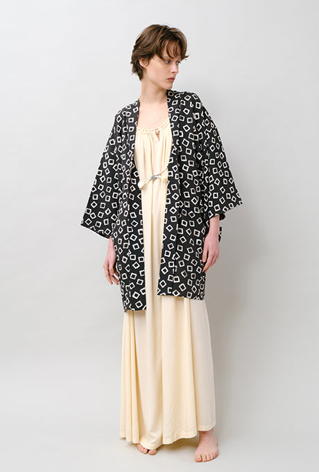 100% Silk Kimono Haori Jacket Vintage  Gown Robe From Japan