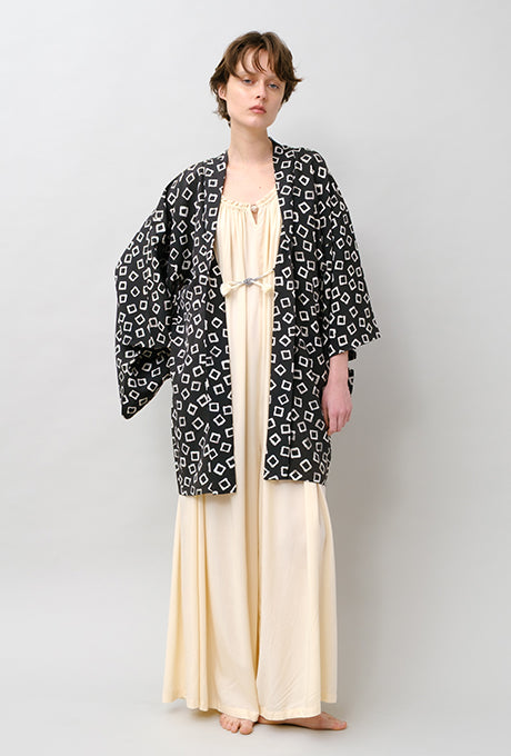 100% Silk Kimono Haori Jacket Vintage  Gown Robe From Japan