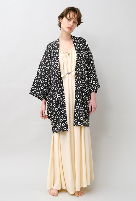 100% Silk Kimono Haori Jacket Vintage  Gown Robe From Japan