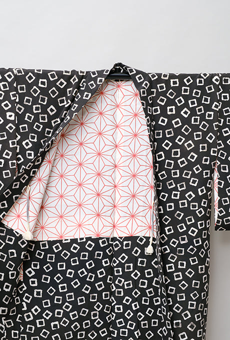 100% Silk Kimono Haori Jacket Vintage  Gown Robe From Japan