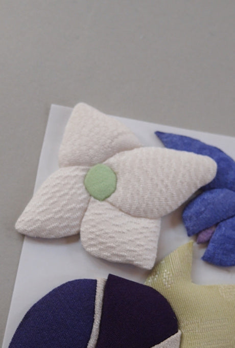 Oshie Fabric Quilted Picture 100% Silk Kimono Fabric From Japan